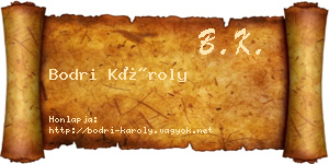 Bodri Károly névjegykártya