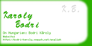karoly bodri business card